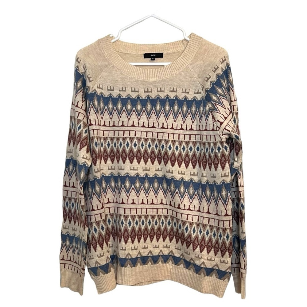 Fate women’s Aztec patterned sweater size XL NWOT